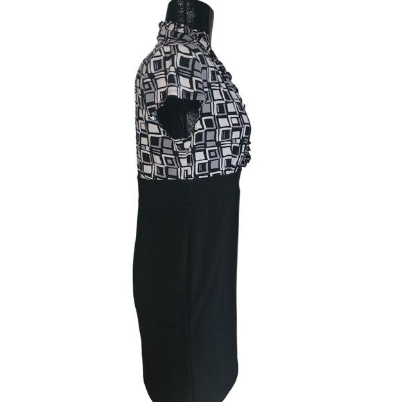 Cleo petites black/grey/white short sleeve sheath dress Sz.10 - Picture 4 of 7